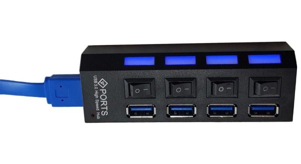 هاب 4 پورت USB 3.0 پورتز مدل HI-SPEED