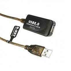 کابل افزایش طول و تقویت کننده USB2.0 دی نت به طول ۱۵ متر