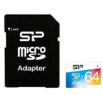 کارت حافظه microSDXC سیلیکون پاور مدل Color Elite کلاس 10 استاندارد UHS-I U1 سرعت 85MBps همراه با آداپتور SD ظرفیت 64 گیگابایت